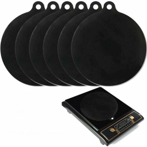 Protector de placa de inducción (6 piezas), silicona antideslizante, resistente a arañazos, aislante, 22 cm