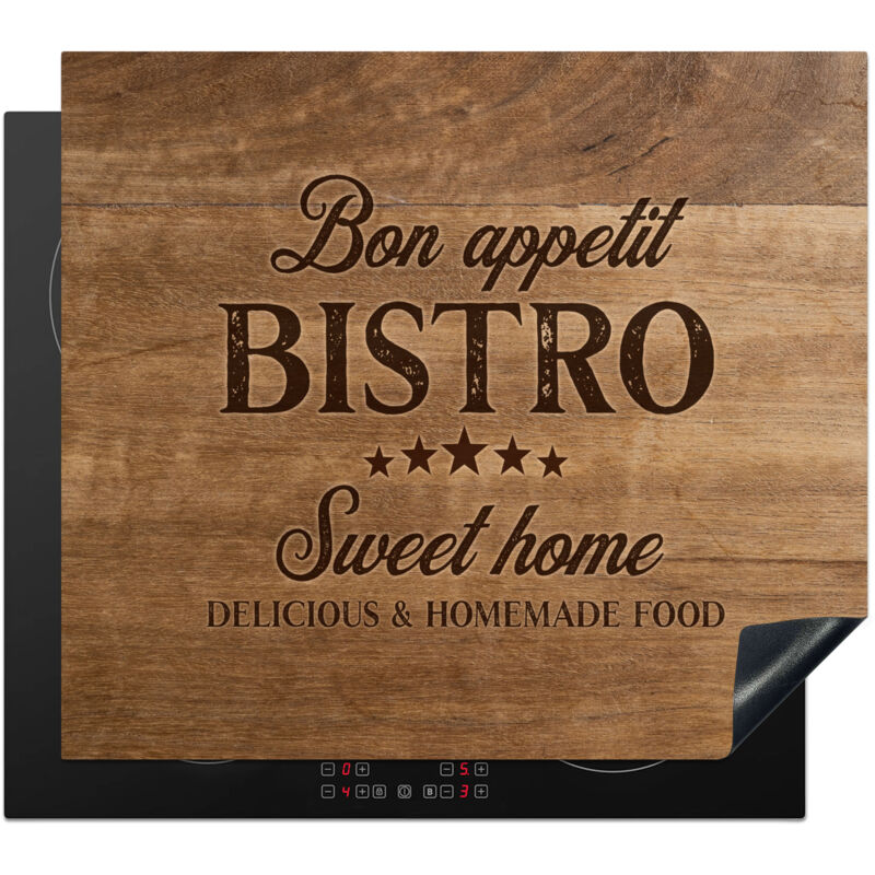 PROTECTOR DE PLACAS DE INDUCCIÓN Cita - Bistro - Buen provecho - Dulce hogar - Textura de madera Cubre Encimera 58.3x51.3 cm