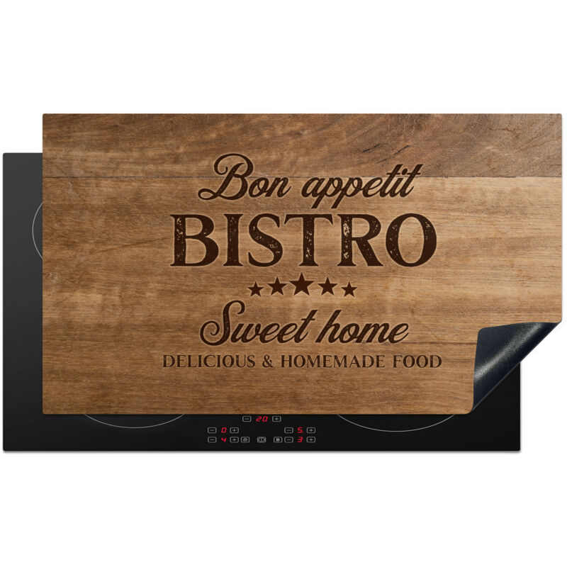 PROTECTOR DE PLACAS DE INDUCCIÓN Cita - Bistro - Buen provecho - Dulce hogar - Textura de madera Tapa Protectora De Cocina 89.6x51.6 cm