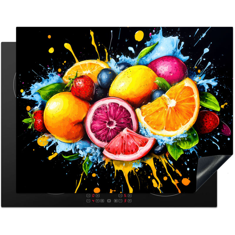 PROTECTOR DE PLACAS DE INDUCCIÓN Fruta - Graffiti - Colorido - Naranja - Fresa - Abstracto Tapa Protectora De Cocina 77x59 cm
