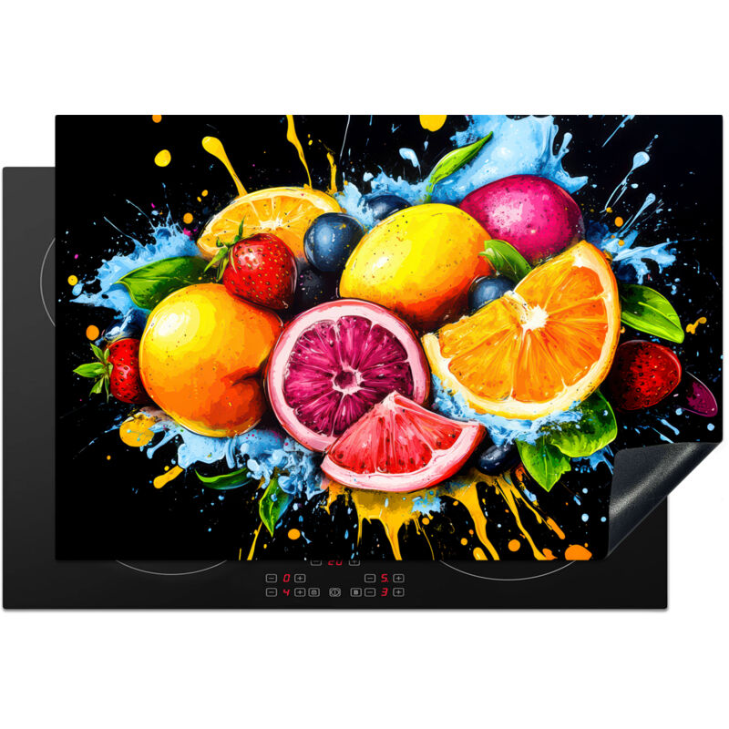 PROTECTOR DE PLACAS DE INDUCCIÓN Fruta - Graffiti - Colorido - Naranja - Fresa - Abstracto Cocina 76x51.5 cm