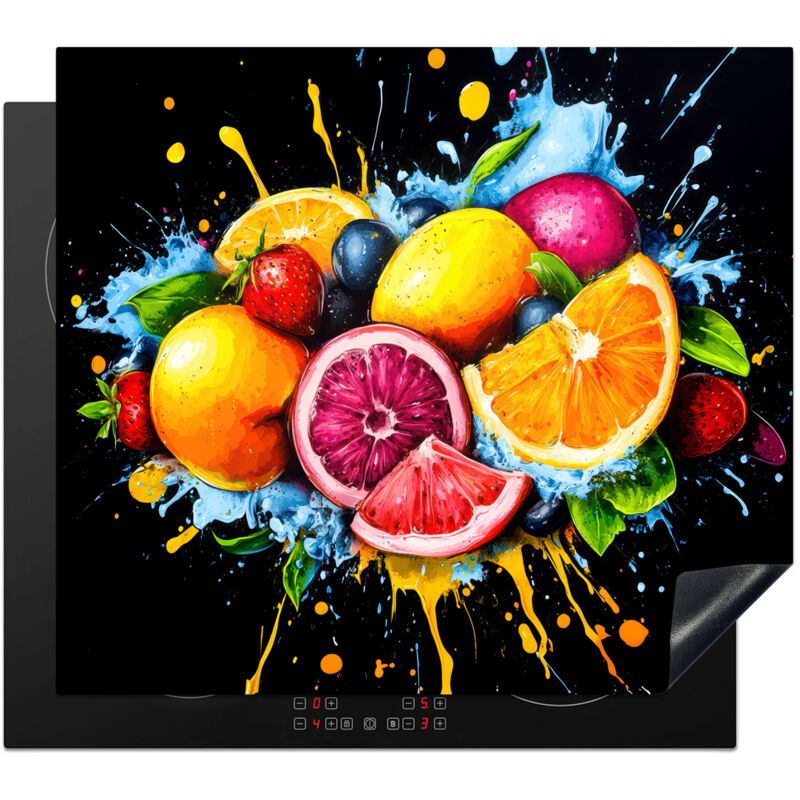PROTECTOR DE PLACAS DE INDUCCIÓN Fruta - Graffiti - Colorido - Naranja - Fresa - Abstracto Cubre Encimera 59x51 cm