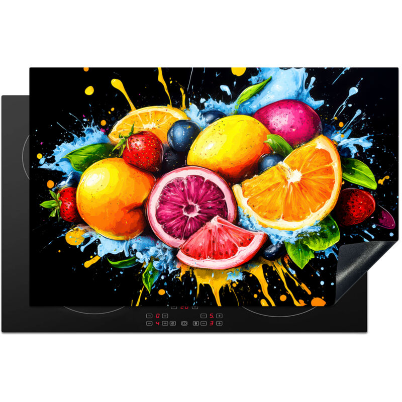 PROTECTOR DE PLACAS DE INDUCCIÓN Fruta - Graffiti - Colorido - Naranja - Fresa - Abstracto Cocina 81x52 cm