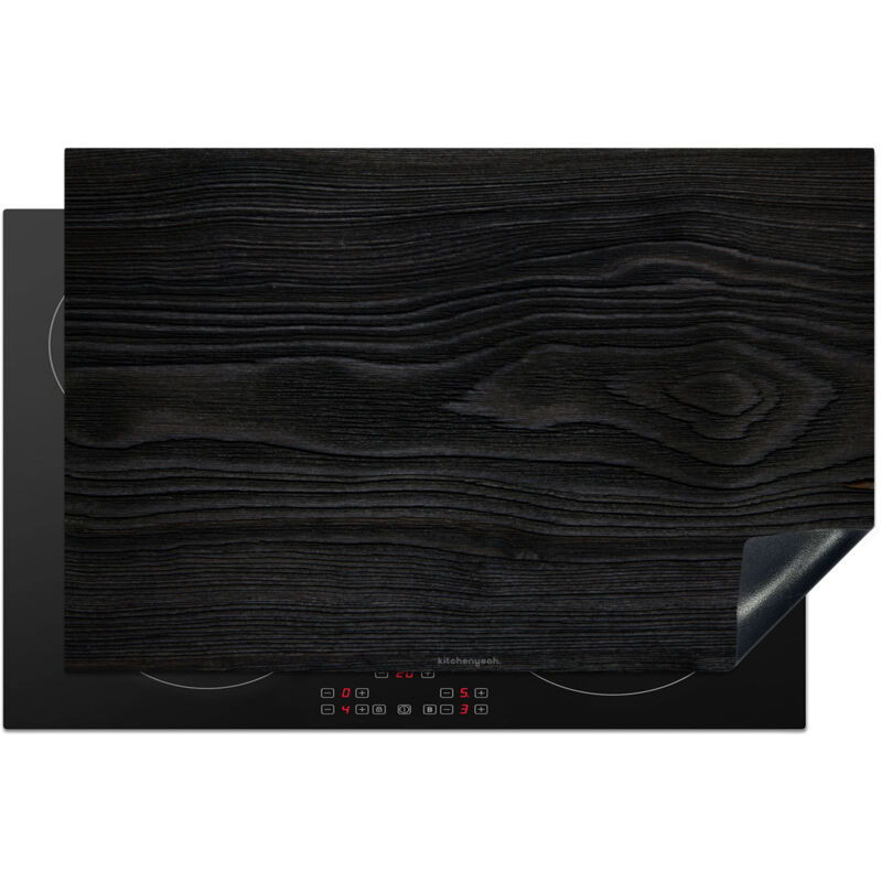 PROTECTOR DE PLACAS DE INDUCCIÓN Negro - Aspecto madera Cubre Encimera 81.2x52 cm