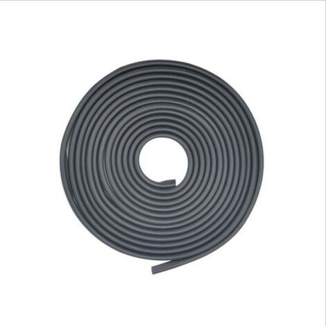 Protector de puerta de goma de una sola pieza en forma de U de 5 m (negro)