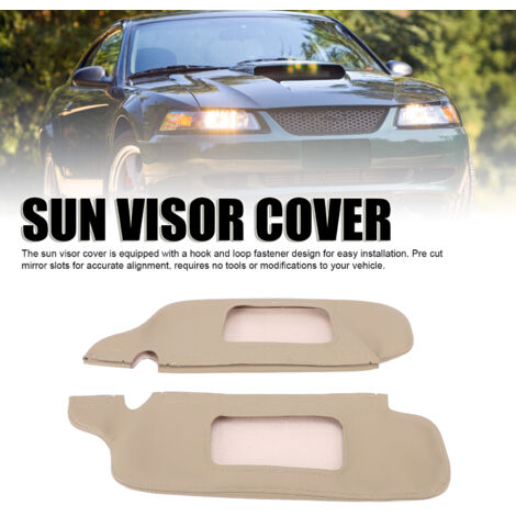 Protector de visera solar de PU para Mustang 1994-2004 - 2 piezas, color beige, resistente a los golpes y con estilo.