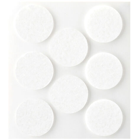 Protector Fieltro Lana Acrílica Ø27x3mm Adhesivo Blanco Inofix