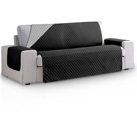 Vipalia Funda Sofa acolchado reversible bicolor. cubresofas 4 plazas rombos. para antimanchas ajustables. g protector