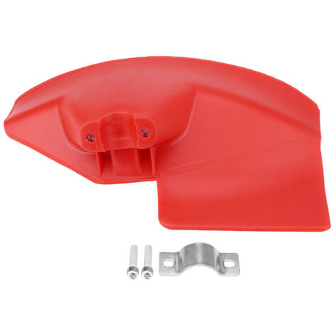 Protector para desbrozadoras – Plástico rojo, 28x17 cm, compatible con ejes de 24/26/28 mm