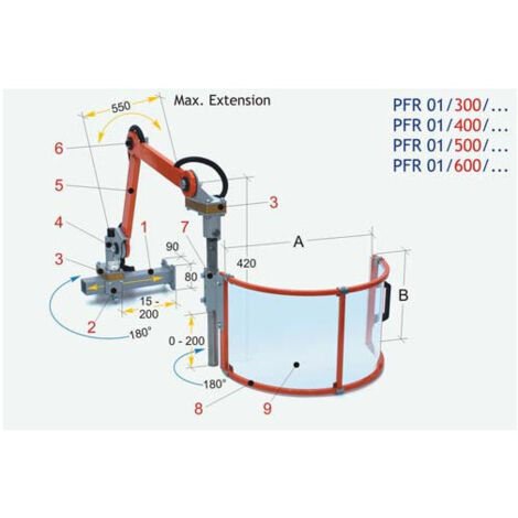 Protector regulable para fresadora universal OPTIMUM PFR 01/300