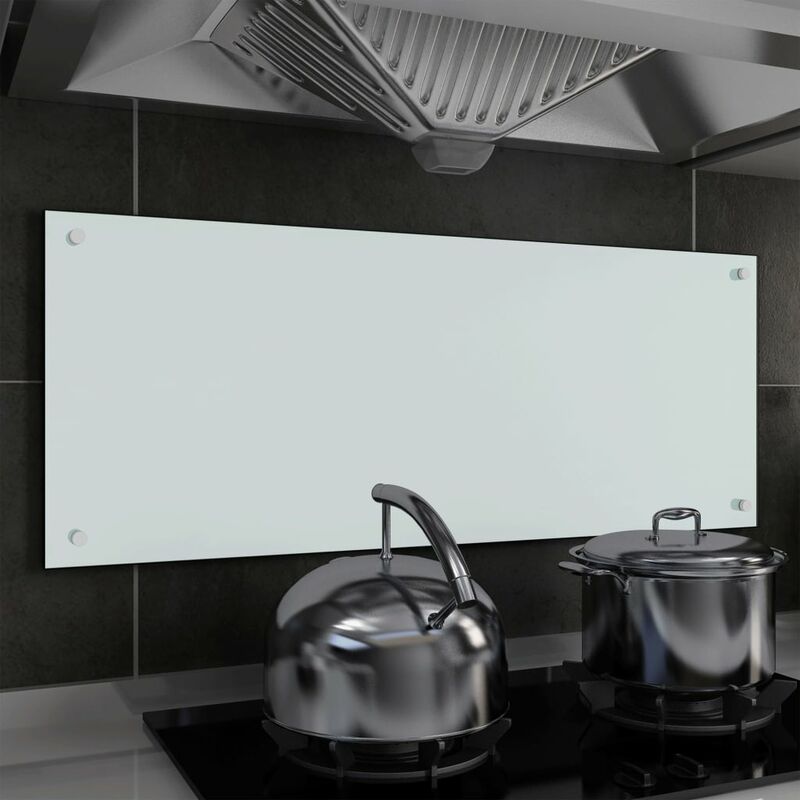 

Protector salpicaduras cocina vidrio templado blanco 100x40 cm