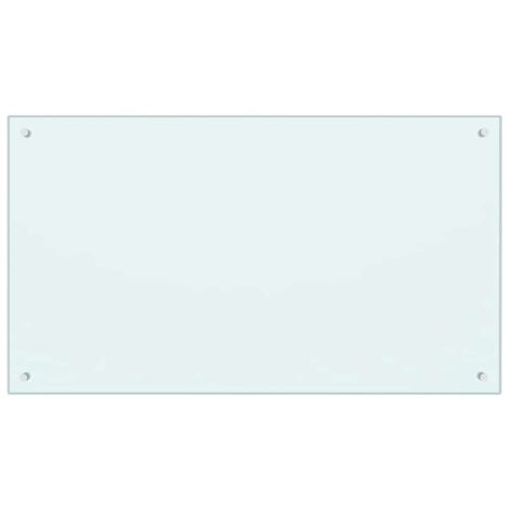 Protector salpicaduras cocina vidrio templado blanco 100x60 cm