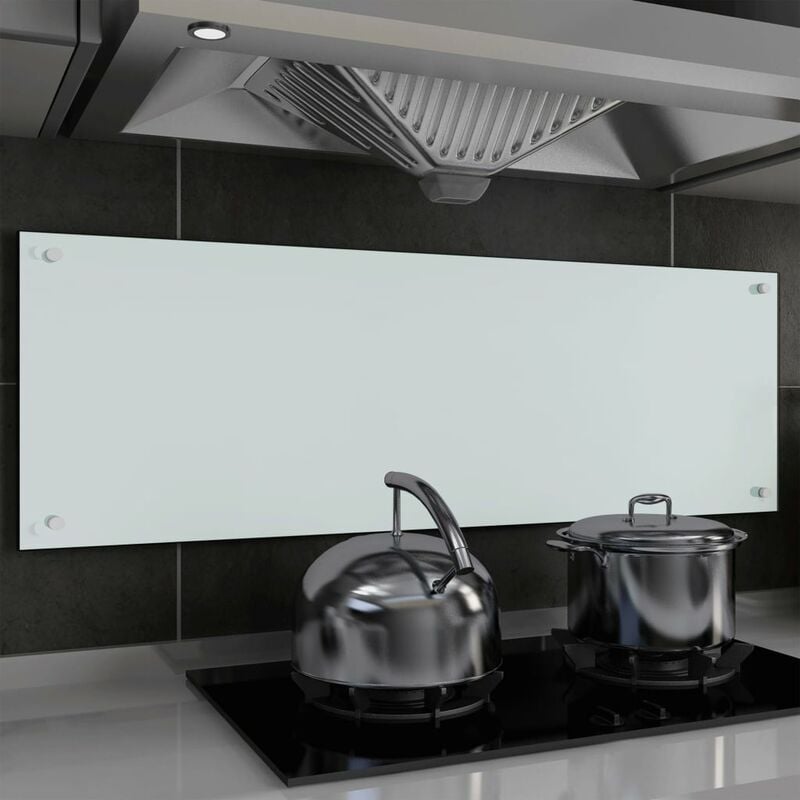 

Protector salpicaduras cocina vidrio templado blanco 120x40 cm