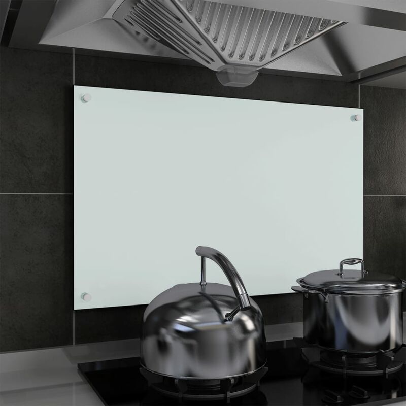 

Protector salpicaduras cocina vidrio templado blanco 80x50 cm