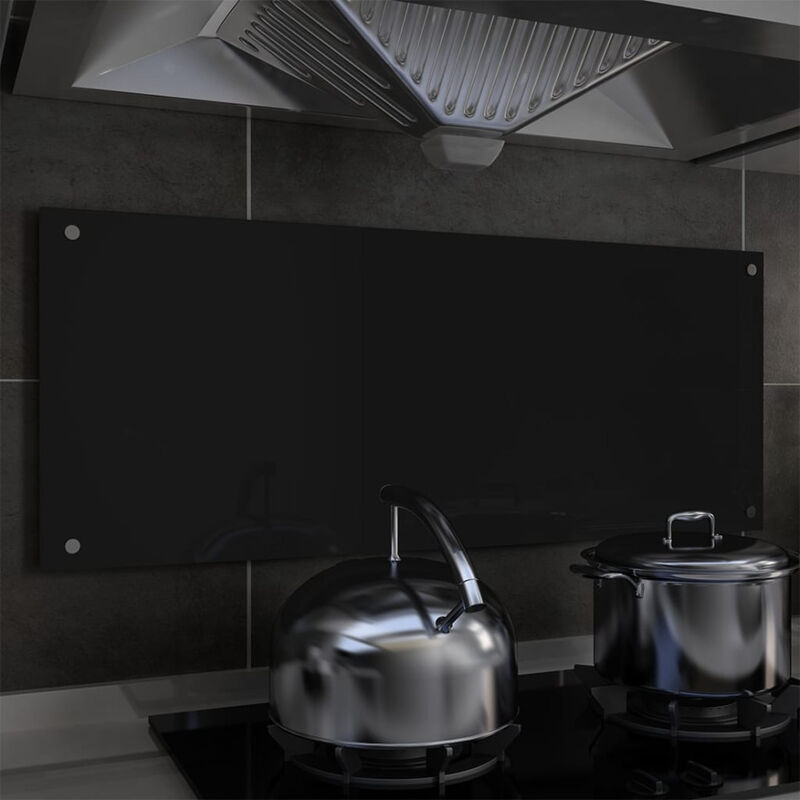 

Protector salpicaduras cocina vidrio templado negro 100x40 cm