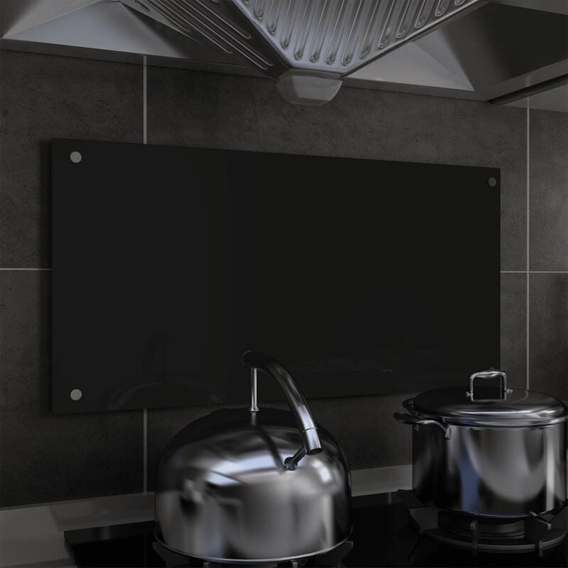 

Protector salpicaduras cocina vidrio templado negro 80x40 cm