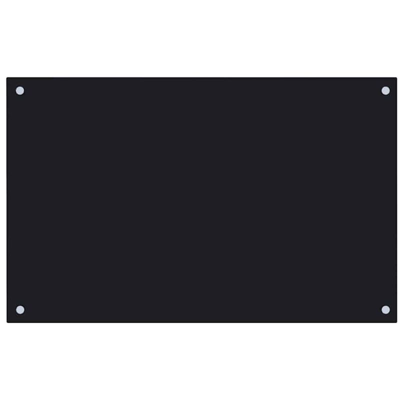 

vidaXL Protector salpicaduras cocina vidrio templado negro 80x50 cm - Negro