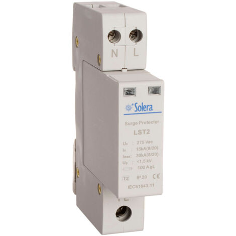 Protector sobretension 1p+n 30ka 275v transitorio 1 modulo solera (retractilado) lst2