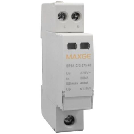 EFECTOLED Protector Sobretensiones Transitorias MAXGE 1P+N-Clase II-20kA-40kA-1,5kV 2P