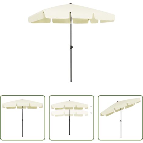 Protector solar -  Sombrilla de playa amarillo arena 200x125 cm