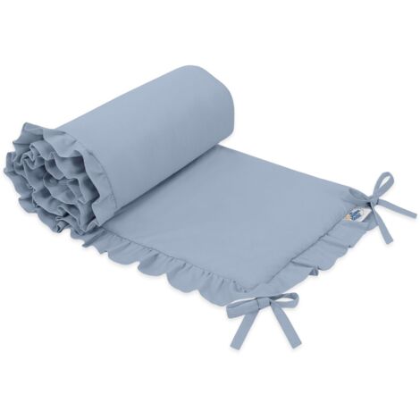 Protector universal con volante para cuna - azul sucio