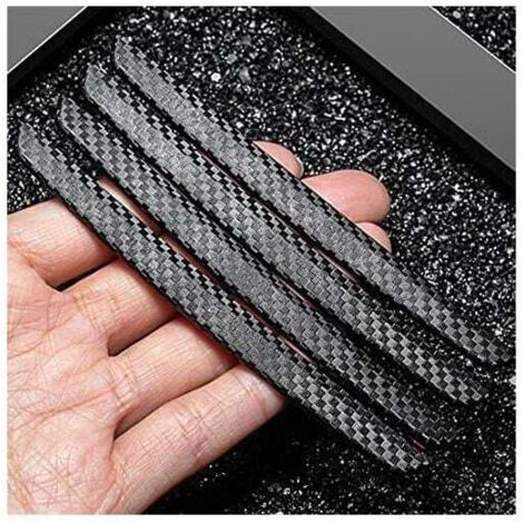 Protectores de borde de puerta de coche KZQ (11,5 × 1 × 0,5 cm), color negro, 4 piezas, alta calidad, goma, adhesivo