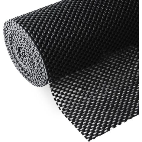 Protectores de estantes, 50 x 150 cm, sin adhesivo, enrollables, antideslizantes, duraderos y fáciles de limpiar, ideales para armarios, cocinas y unidades de almacenamiento, negros.