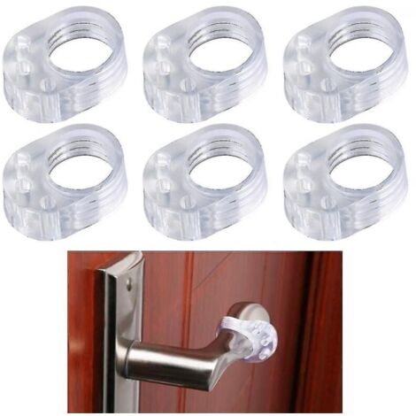 Protectores de manijas de puerta para paredes, protectores de manijas de puerta de PVC para paredes, 6 piezas