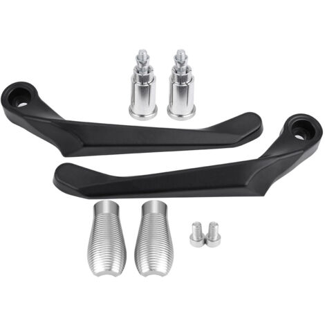 Protectores de manillar de motocicleta de 22 mm - Kit de 1 par con protectores de palanca de freno y embrague de aluminio anticontacto - Plateado