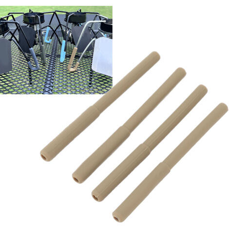 【Protectores de pies para hornillos de camping】SOTO 310, 4 fundas de silicona flexible antideslizantes color caqui