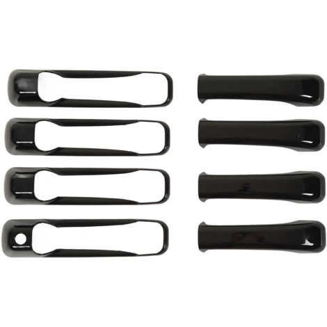 [Protectores de puertas de coche] [8 piezas] [Para Dodge Ram 1500/2500/3500 y Jeep Commander] [Cubiertas de ABS negro brillante]