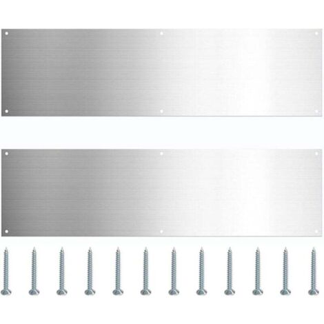 Protectores de umbral de puerta de acero inoxidable KZQ, paquete de 2, protectores de umbral de puerta de metal, placa de protección resistente a arañazos con tornillos para puertas interiores y exter