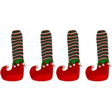 Protectores para patas de mesa navideñas, protectores para patas de mesa, protectores para patas de silla, protectores para mesas y sillas, paquete de 4, color rojo.