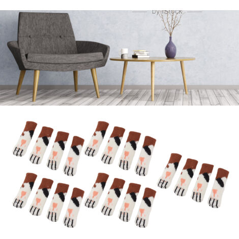 Protectores para patas de muebles con estampado de huellas de gato – 20 piezas gruesas para patas de 7 a 18 cm