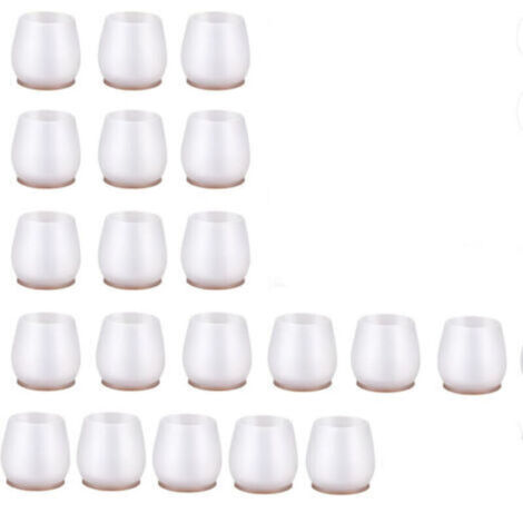 Protege 20PCS Pied de Chaise Protectors Capuchon Protecteur Couvre Transparent Rond Antibruit XS Fit