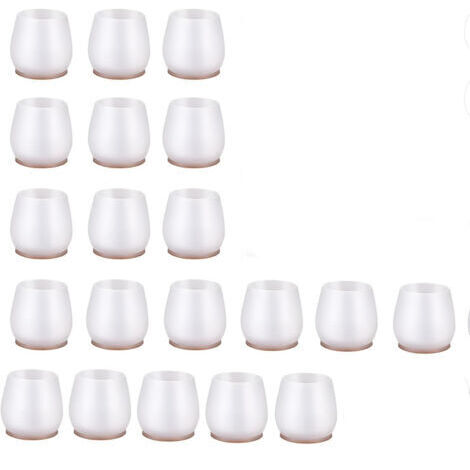 Protege 20PCS Pied de Chaise Protectors Capuchon Protecteur Couvre Transparent Rond Antibruit XS Fit