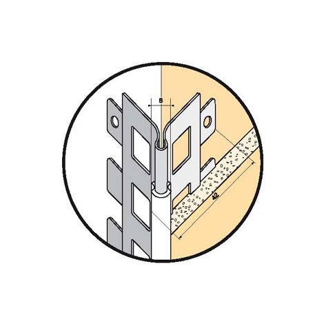 Protège angle perforé façadier PVC 300 cm blanc – Cornière d'angle en tôle galvanisée – Pour finition angles d'enduits extérieurs