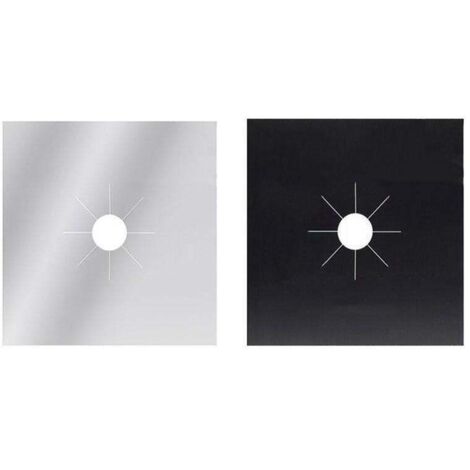 Protège-brûleurs de cuisinière à gaz réutilisables, revêtement antiadhésif, lot de 4, couleur argent