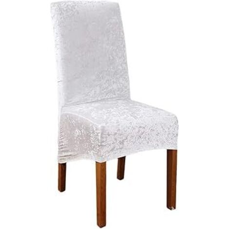 Protège-chaises blanc, housses de chaises à dossier fermé, housses de chaises à dossier haut
