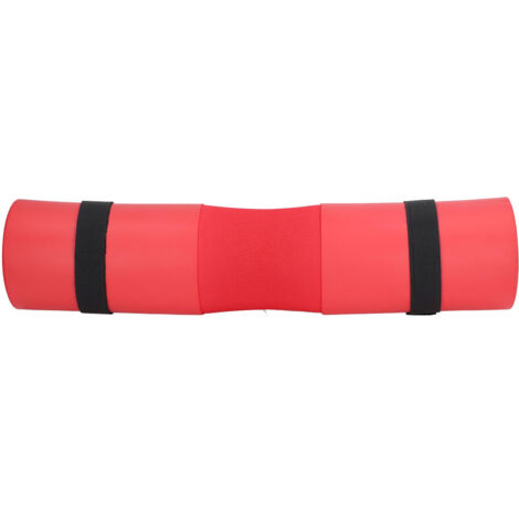 Protège-épaules pour haltérophilie, coussin confortable pour squats et développé couché, rembourrage fitness rouge