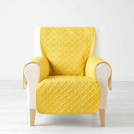 Protège fauteuil matelassé uni Lounge jaune