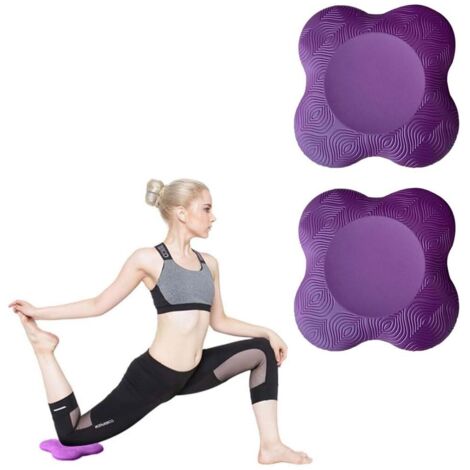 Protege Genoux,Protege Genoux,Tapis de Yoga antidérapant,Tapis de Support Plat épais, genouillère, coudière Portable, Coussinet de Roue Abdominale (2 pièce Violet)