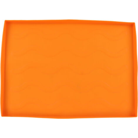 Protège-grille en silicone résistant pour barbecue, tapis de cuisson orange moyen pour surface de grill
