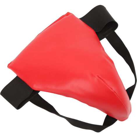 Protège-hanches pour boxe et MMA, léger et respirant, ceinture de protection abdominale ajustable rouge.