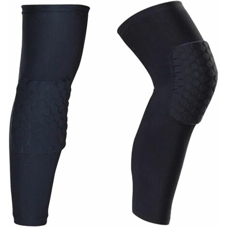 Protège-jambes Genouillères Manches pour les jambes Genouillères 2 Packs Antidérapant Sports Volleyball Basketball Compression S