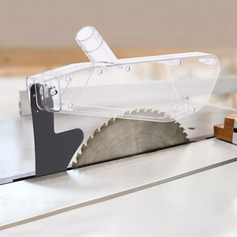 Protège-lames Capot à copeaux pour scie circulaire de table Collecteur de poussière Transparent en forme de R
