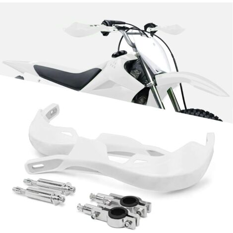 Protege Main Moto,Protege Main Guidon de Moto 22MM à 28MM pour sur Ron ATV Pit Bike Off-Road Motocross Enduro MX-Blanc