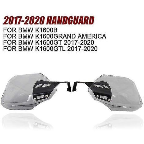 Protège-mains neufs pour moto BMW K1600B, K1600GT et K1600GTL : protection de guidon et de poignées (modèles 2017, 2018, 2019 et 2020) – Gris foncé (17-20 pouces).