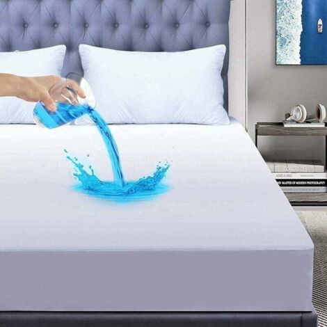 Protege matelas 90x200cm alese impermeable housse protection matelas stockage Fibre de Bambou, Alèse Respirante, Hypoallergénique, Anti-Acarien, Anti-Bactérien, Ultra Doux, Drap Housse,surmatelas