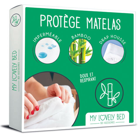 Code Protège matelas imperméable 160X200X23 extensible , 100% Coton de  Portugal à prix pas cher